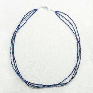 Czech Glass Blue Beaded Necklace 17 inch