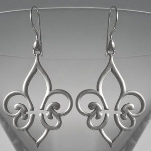 Hollow Fleur d' Lis Earring Large